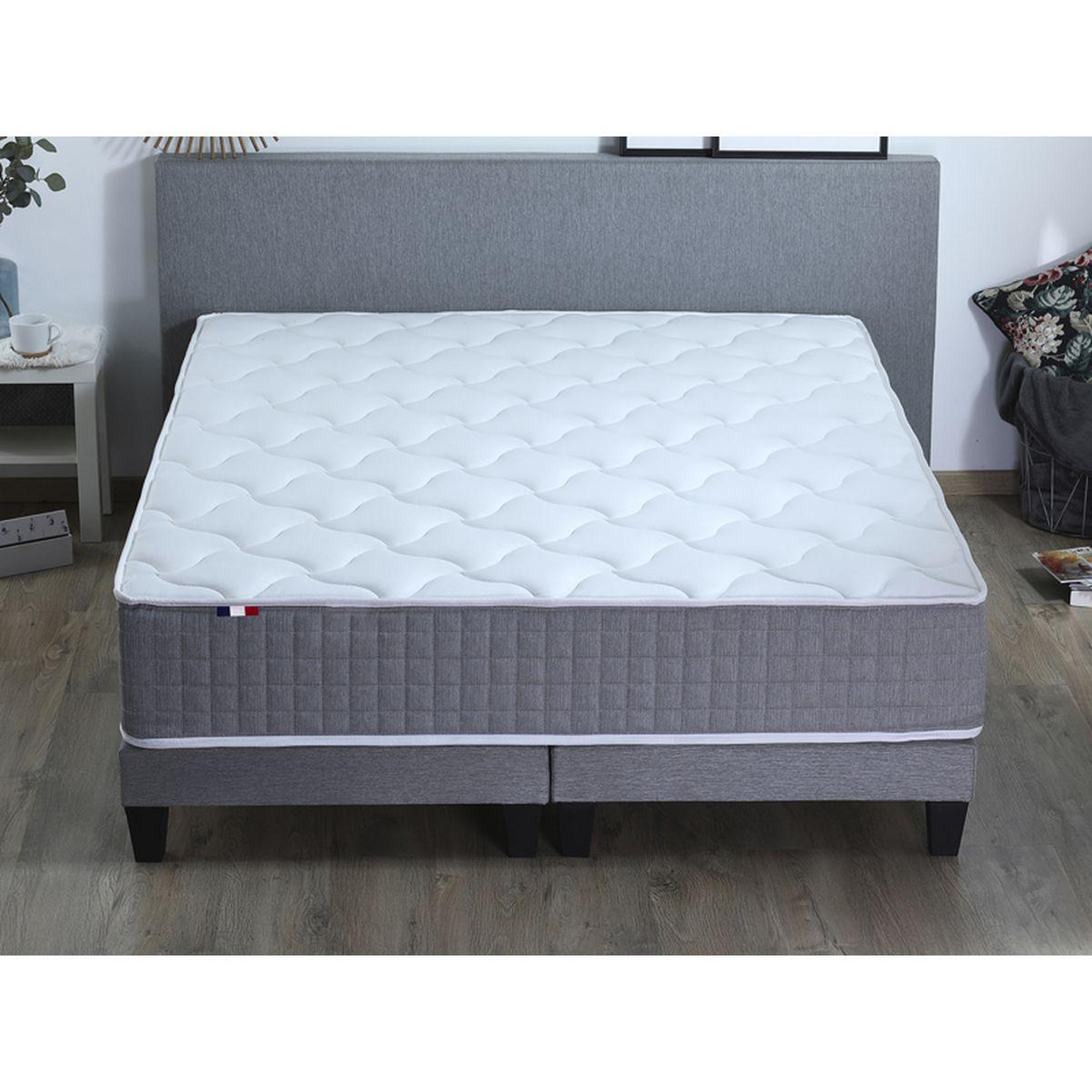 Voir la diapositive 4 : Ensemble Matelas Ressort 7 zones  + Sommier 2 x 90 x 200 cm MAX