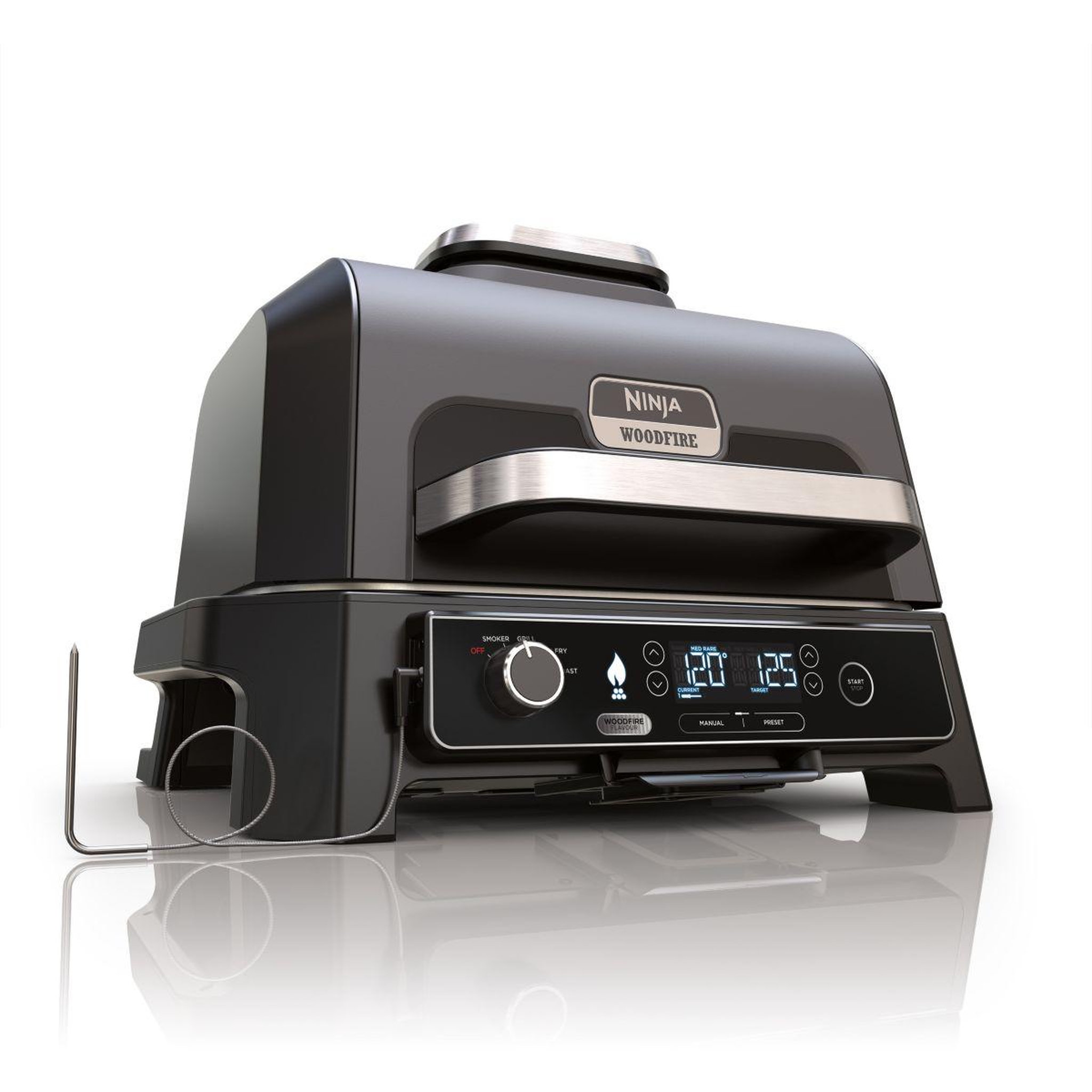 Voir la diapositive 3 : NINJA Barbecue électrique Woodfire OG850EU  Pro XL avec thermosonde 50x40 cm