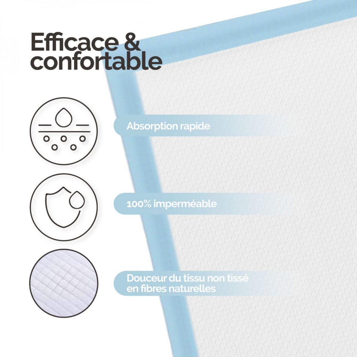 Monsieur Bébé Lot de 50 alèses pour bébé jetables, imperméables - 40 x 60 cm