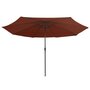 Voir la diapositive 3 : VIDAXL Parasol de jardin avec mat en metal 390 cm terre cuite
