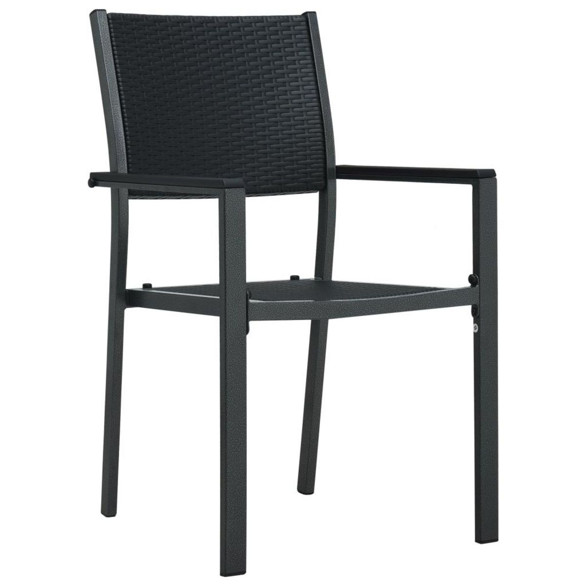 VIDAXL Chaises de jardin lot de 4 Noir Plastique Aspect de rotin