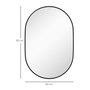 Voir la diapositive 3 : HOMCOM Miroir mural ovale dim. 60L x 90H cm cadre arrondi montage vertical/horizontal alu. noir