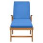 Voir la diapositive 4 : VIDAXL Chaise longue avec coussin Bois de teck solide Bleu