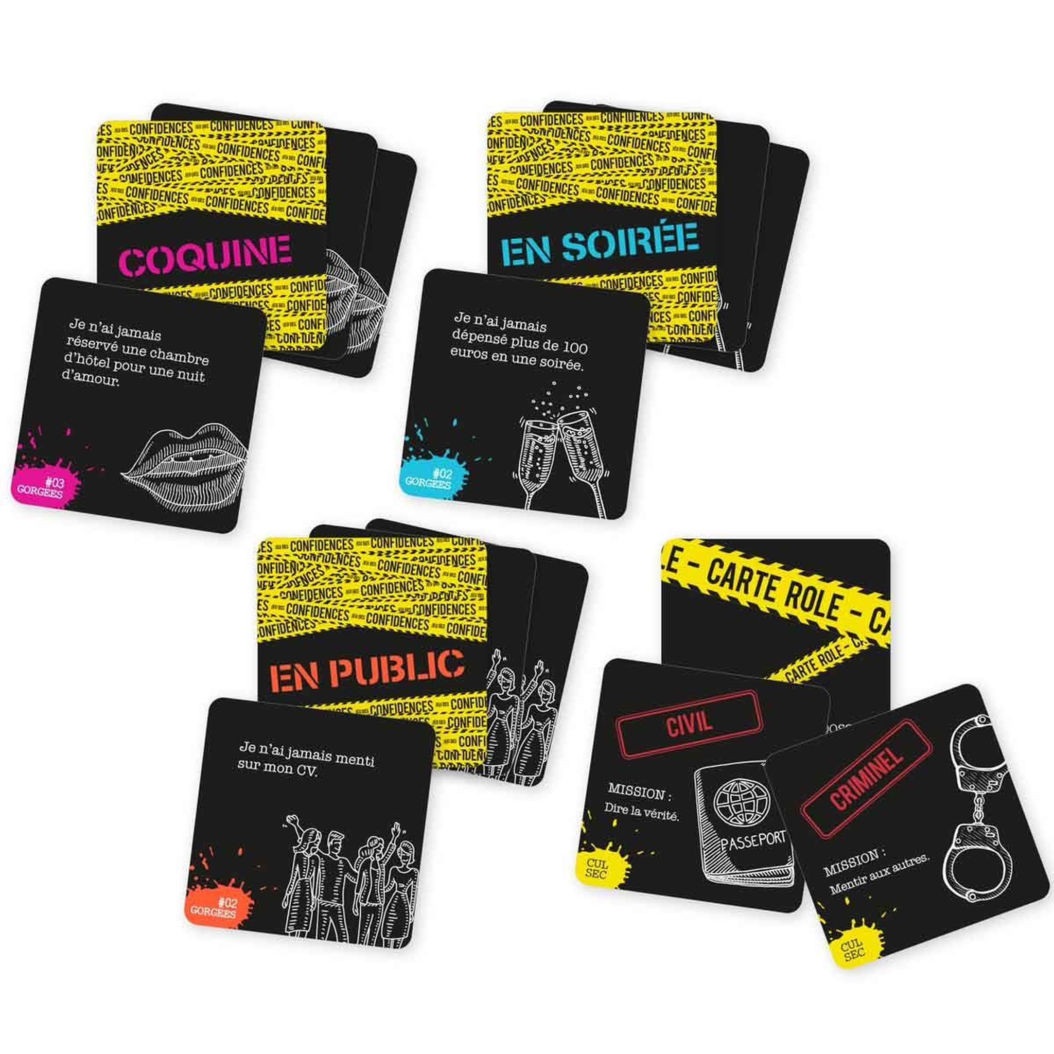 MISTER GADGET Jeu à boire 60 cartes  confidentiel  8cm noir