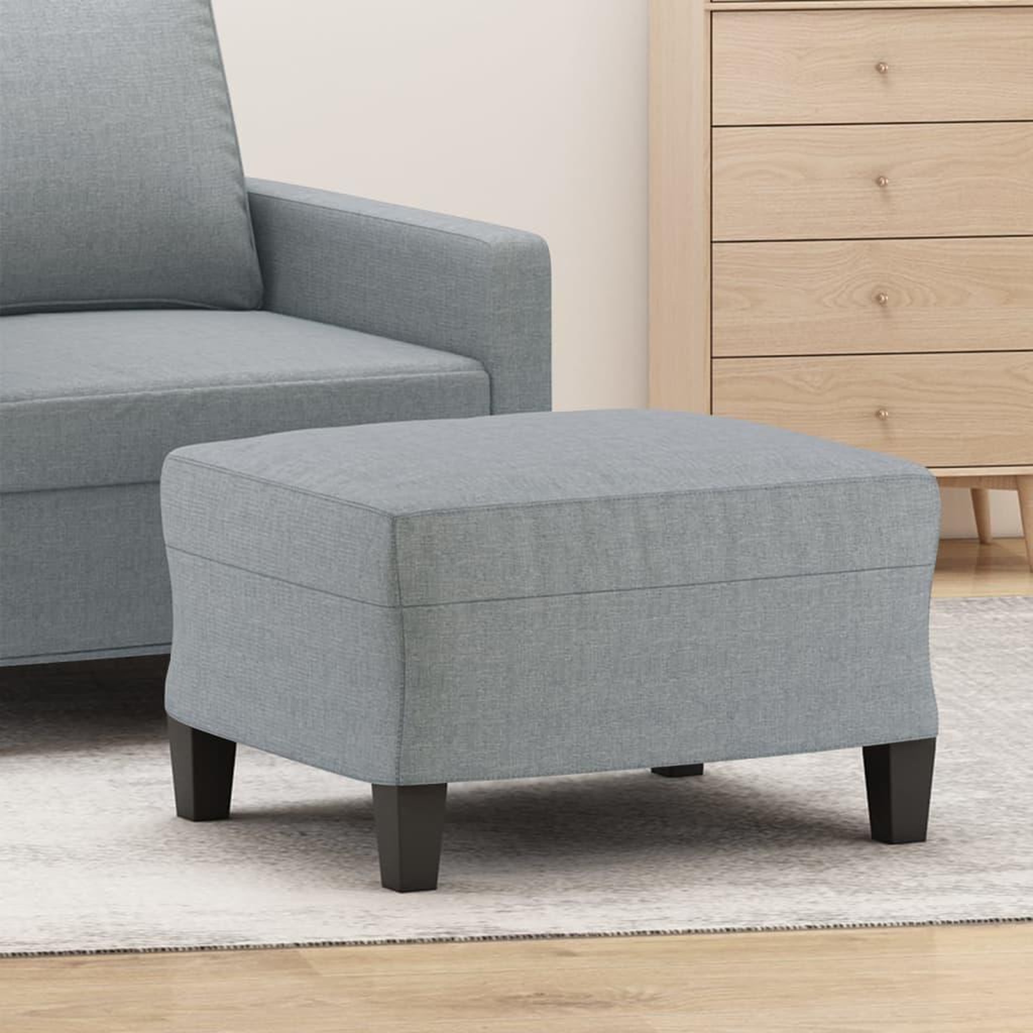 Voir la diapositive 1 : VIDAXL Repose-pied Gris clair 60x50x41 cm Tissu