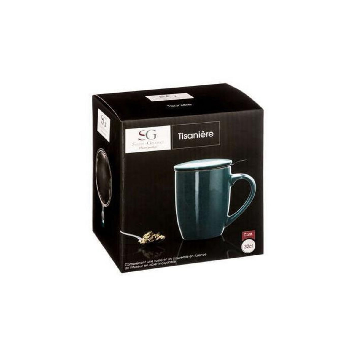 SECRET DE GOURMET Tisanière en Faïence  Colorama  32cl Bleu