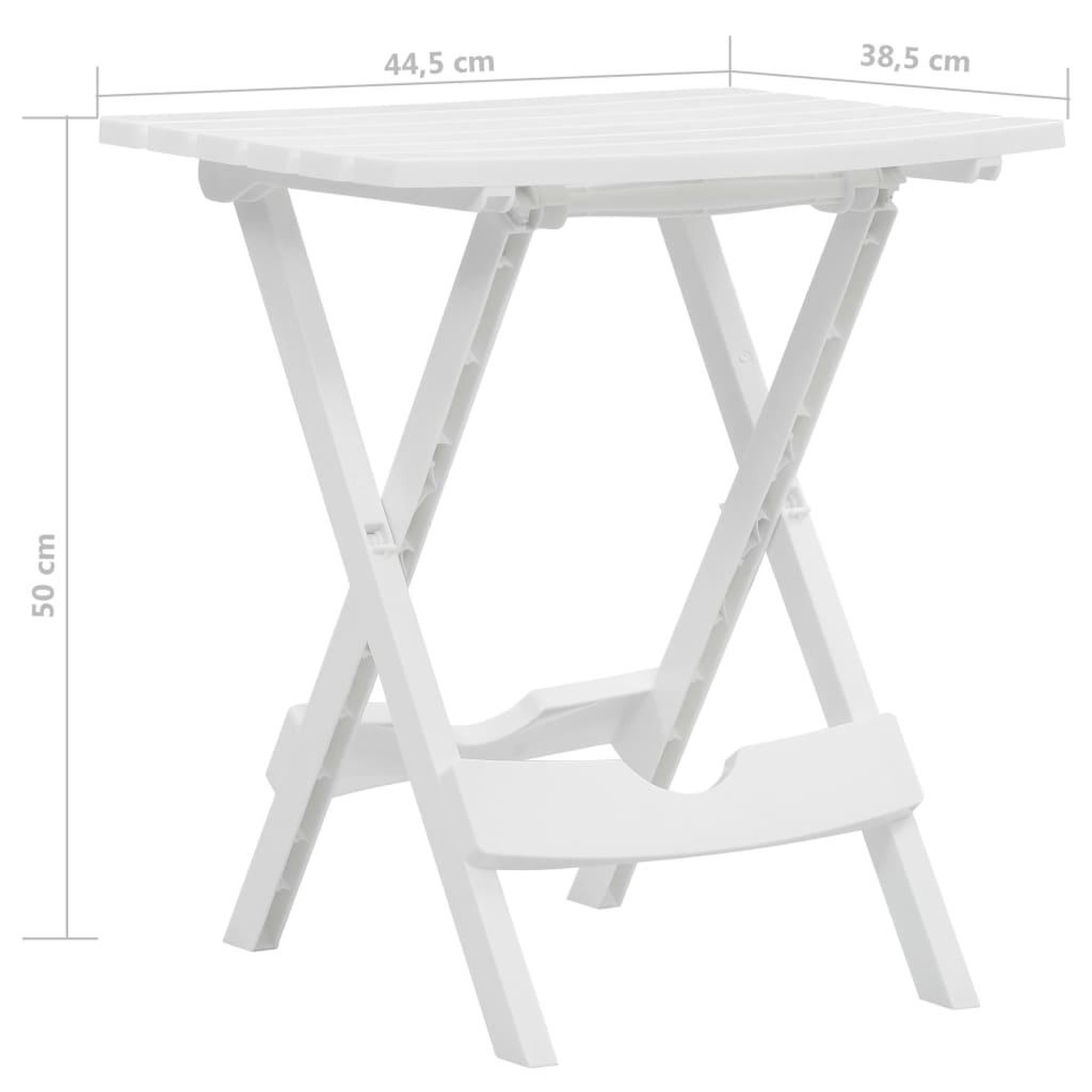 Voir la diapositive 6 : VIDAXL Table pliable de jardin 45,5x38,5x50 cm blanc