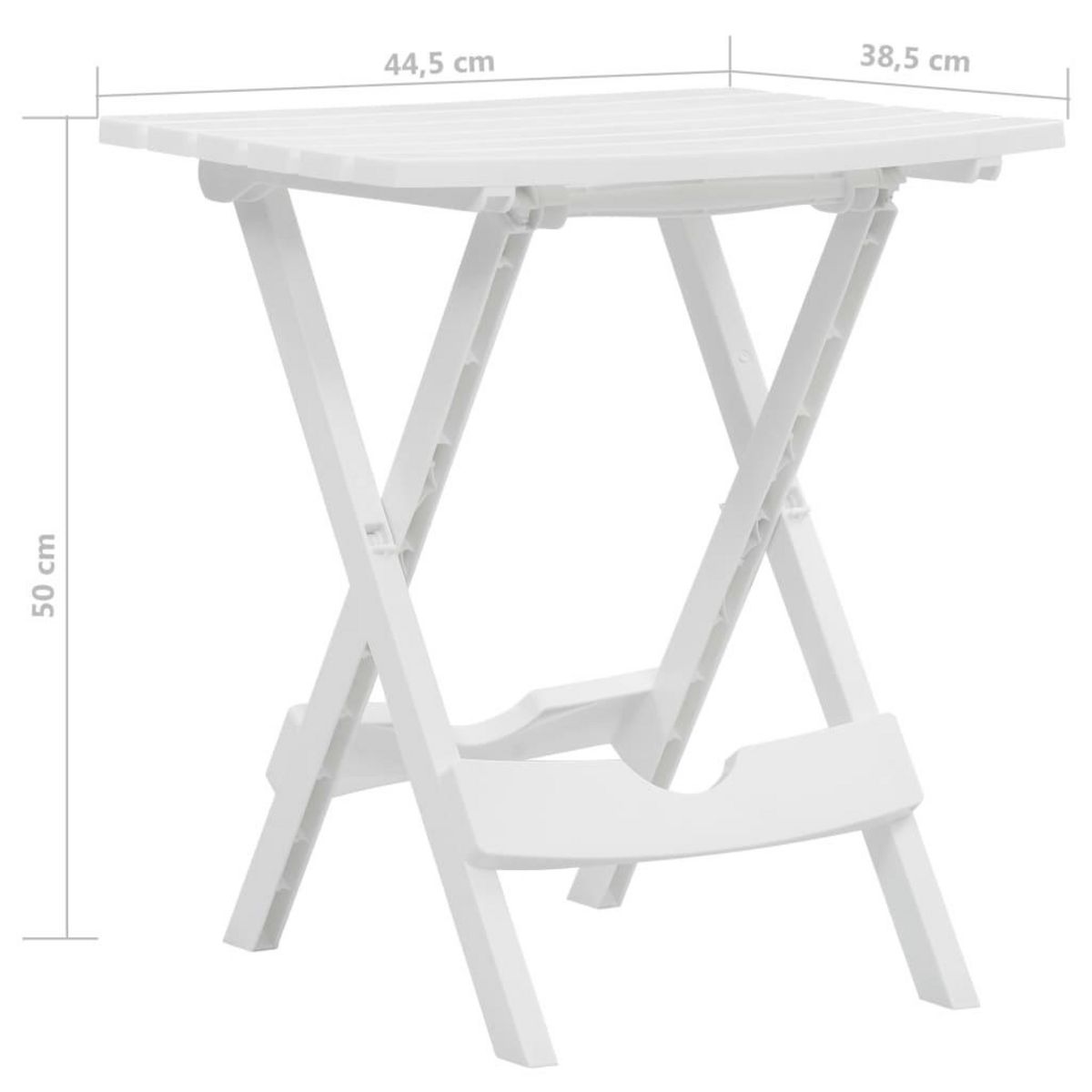 VIDAXL Table pliable de jardin 45,5x38,5x50 cm Blanc