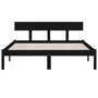 Voir la diapositive 4 : VIDAXL Cadre de lit sans matelas noir bois massif 160x200 cm