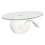 Voir la diapositive 2 : VIDAXL Table basse avec dessus de table en verre ovale Blanc brillant