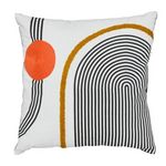ATMOSPHERA Coussin à Motifs Brodés  Kubus  45x45cm Noir & Blanc