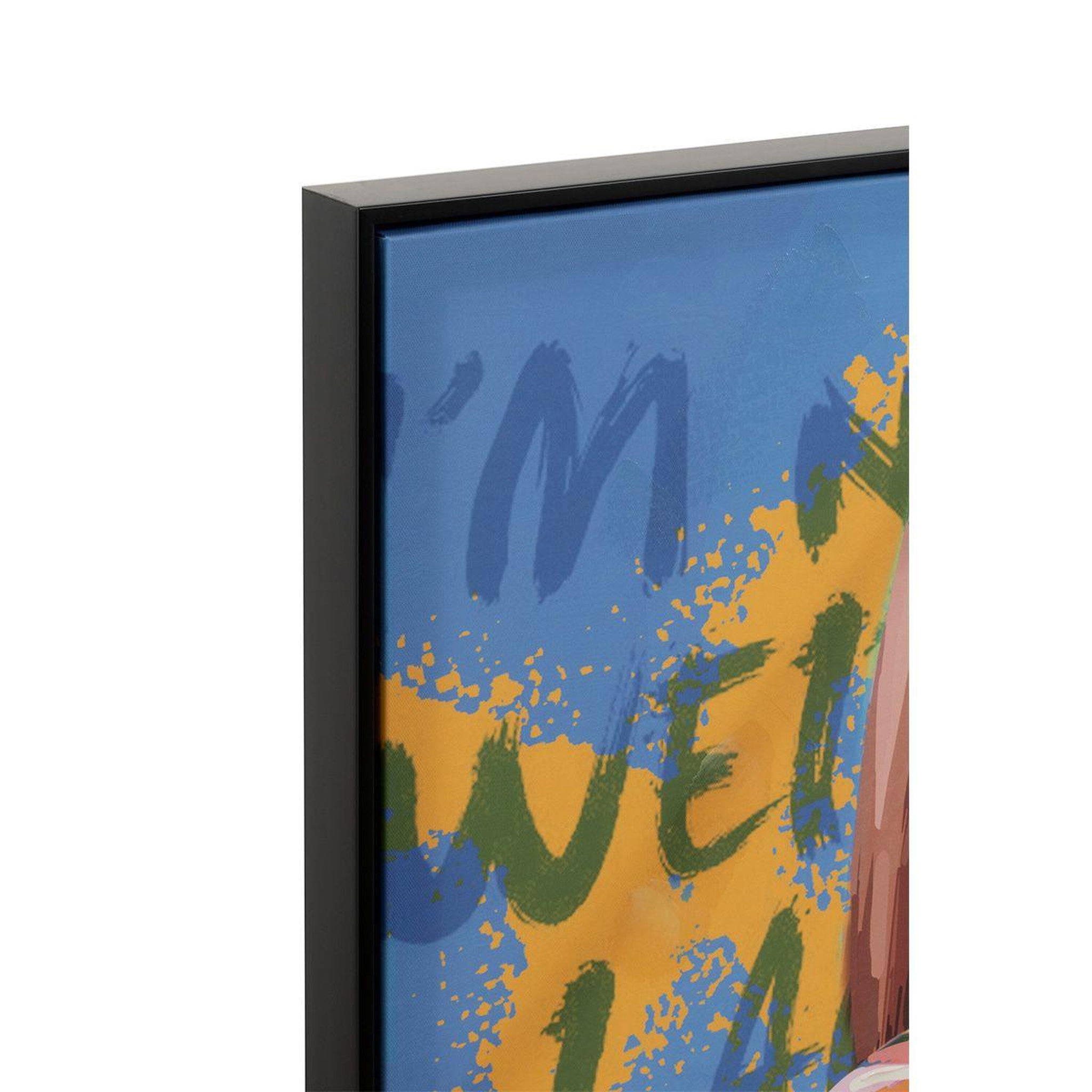 Voir la diapositive 2 : J-LINE Tableau Peinture Femme Sucette  Pop Art  100x100cm Multicolore