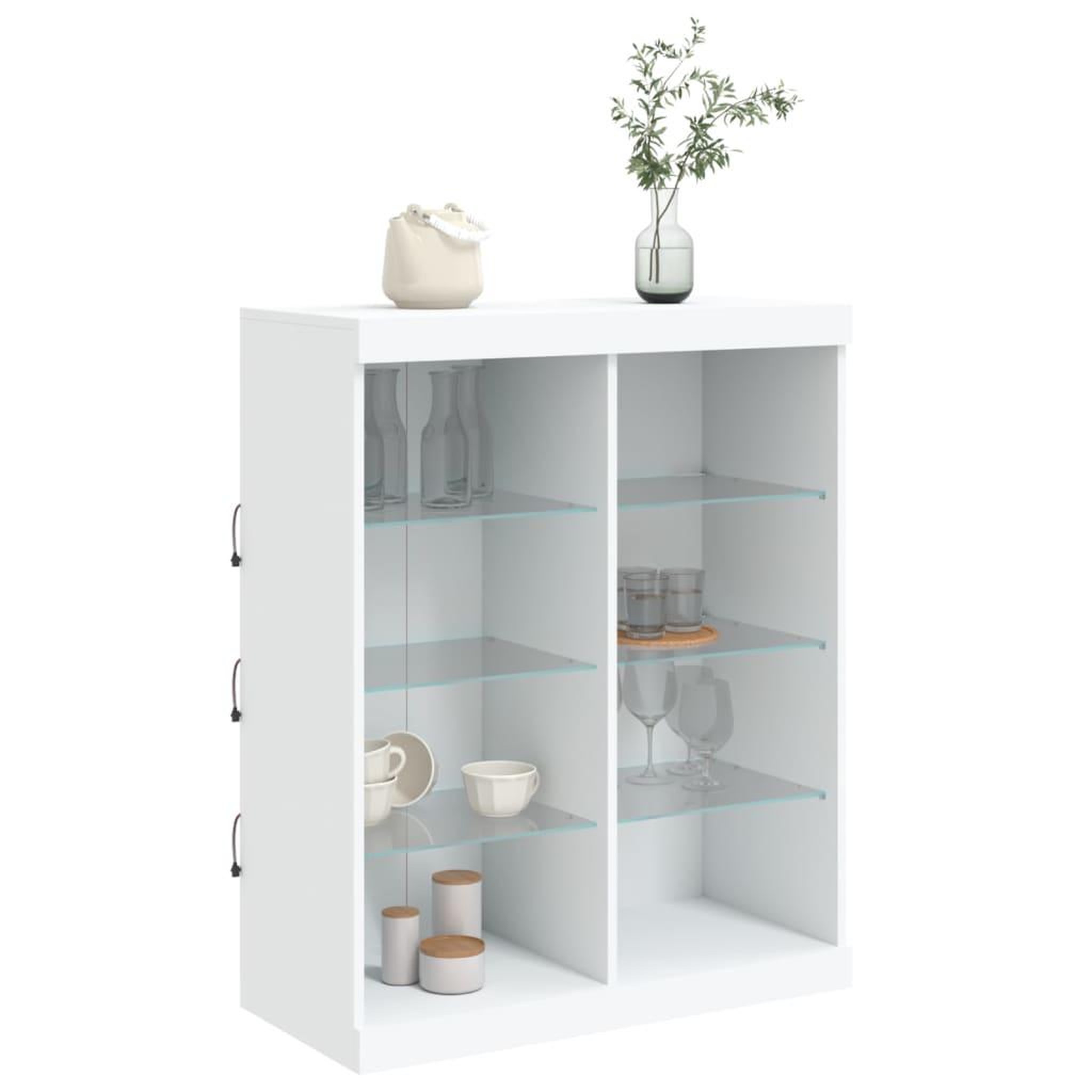 Voir la diapositive 5 : VIDAXL Buffet avec lumieres LED blanc 81x37x100 cm