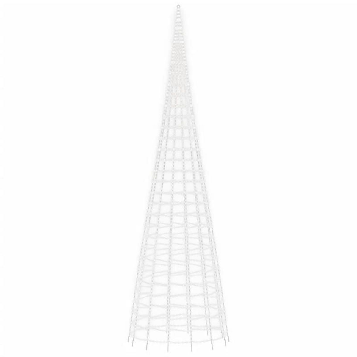 VIDAXL Arbre de Noël lumineux sur mât de drapeau 3000 LED blanc 800 cm
