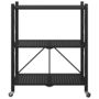 Voir la diapositive 4 : VIDAXL Etagere de rangement sur roulettes noir 71x34x88 cm acier