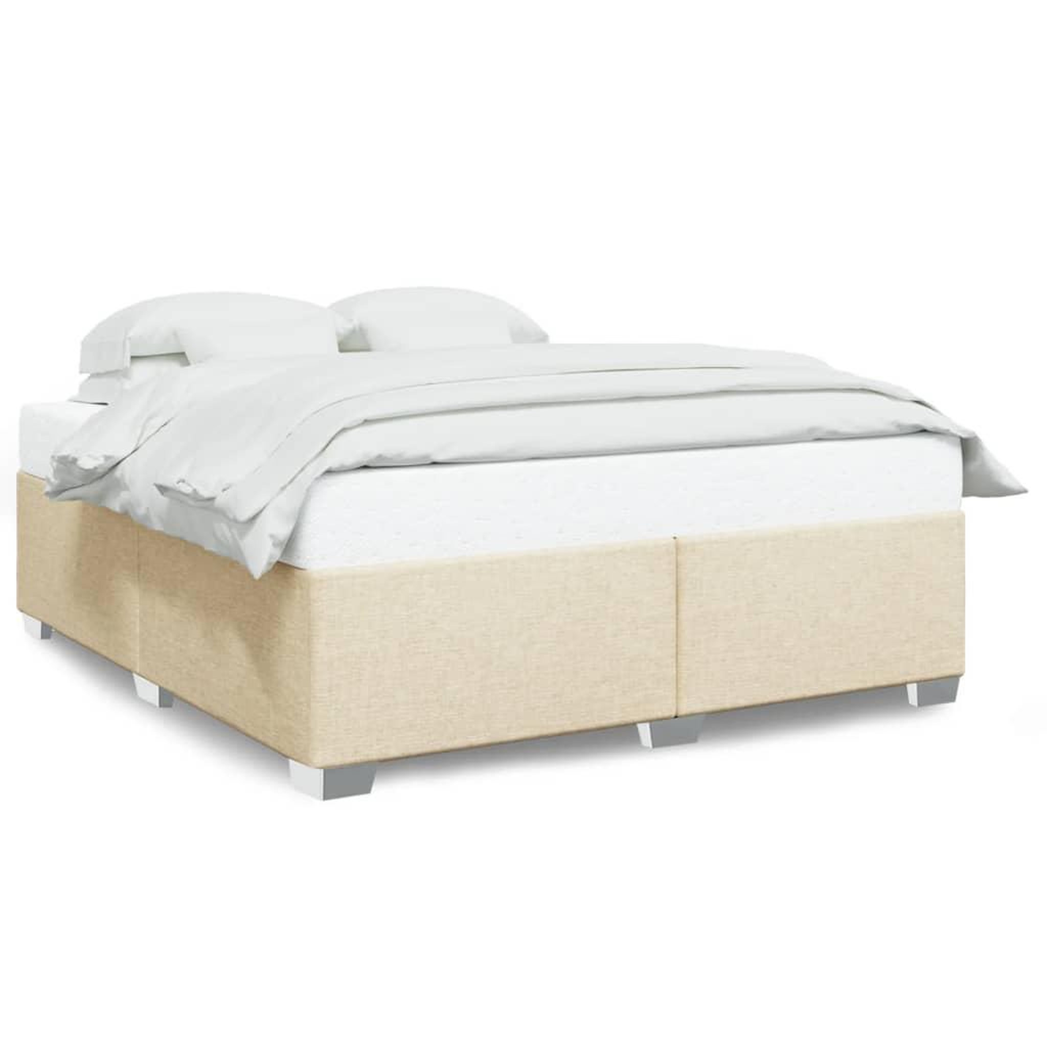 Voir la diapositive 2 : VIDAXL Cadre de lit sans matelas creme 180x200 cm tissu