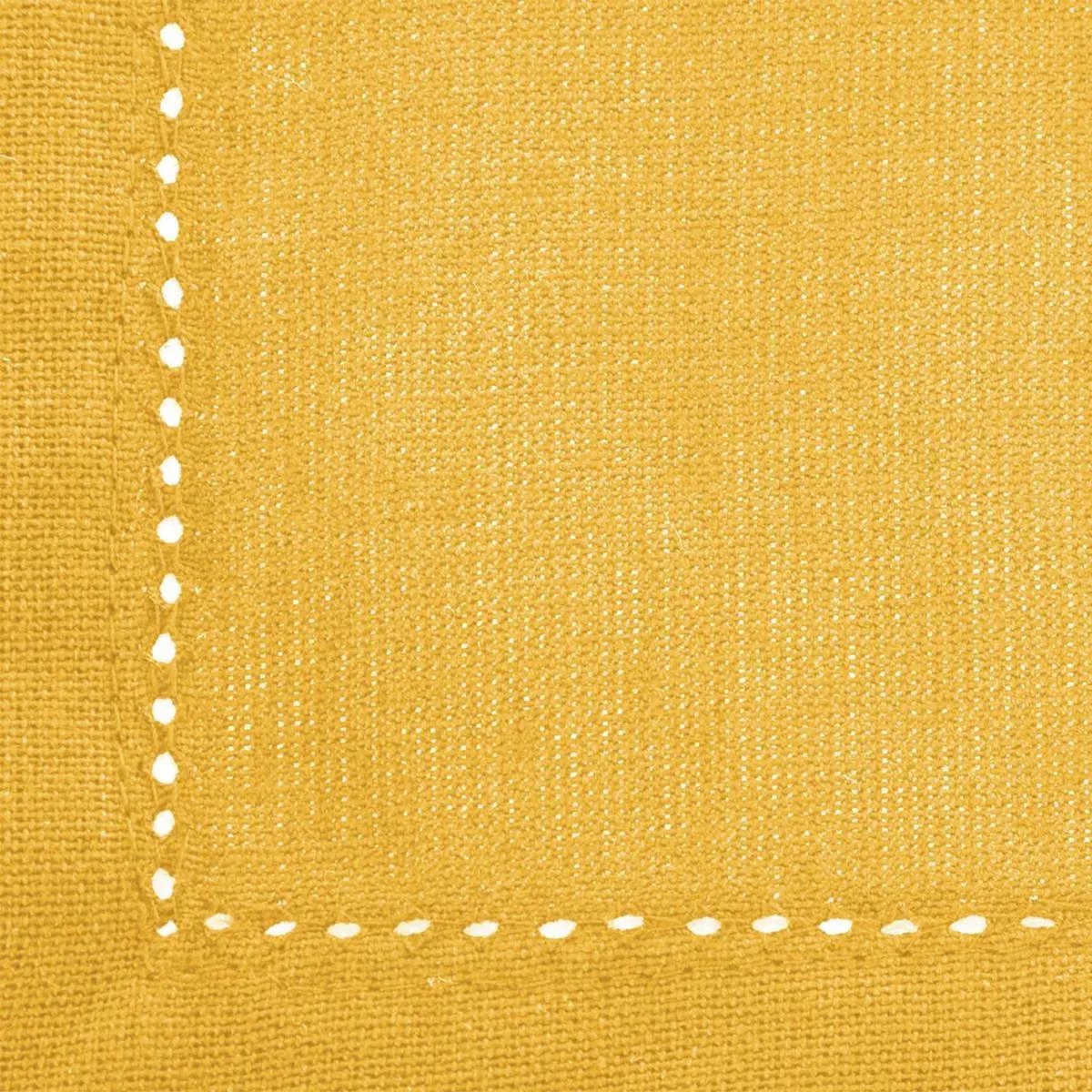 ATMOSPHERA Lot de 4 Serviettes de Table  Chambray  40x40cm Ocre