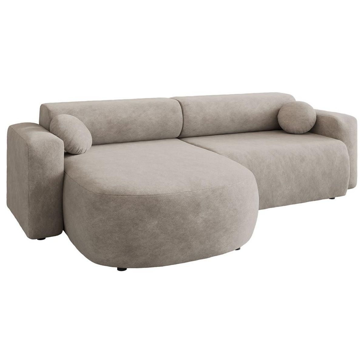 BEST MOBILIER Brunello - canapé d'angle réversible 4 places convertible avec coffre en tissu