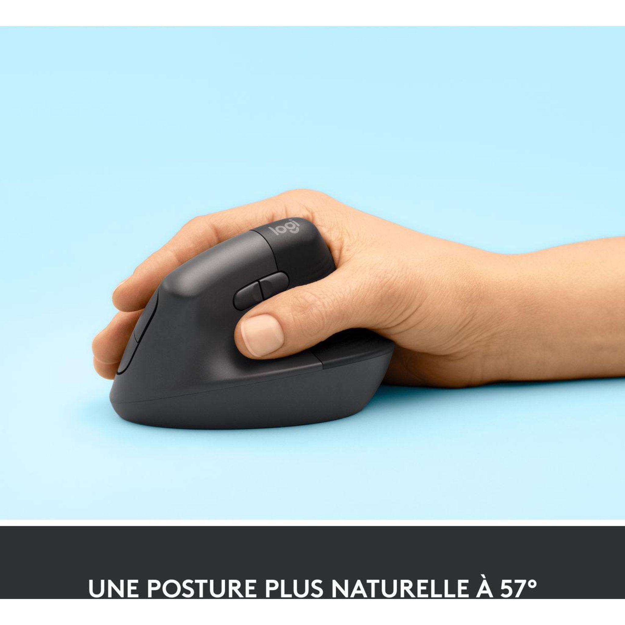 Voir la diapositive 3 : Logitech Souris sans fil Lift Ergonomique Silencieuse Graphite