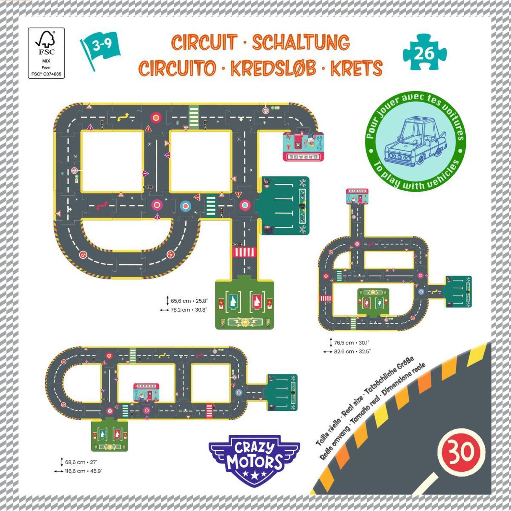 Voir la diapositive 2 : Djeco Puzzle Circuit pour voiture -26pcs