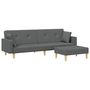 Voir la diapositive 2 : VIDAXL Canape-lit a 2 places avec repose-pied gris fonce tissu