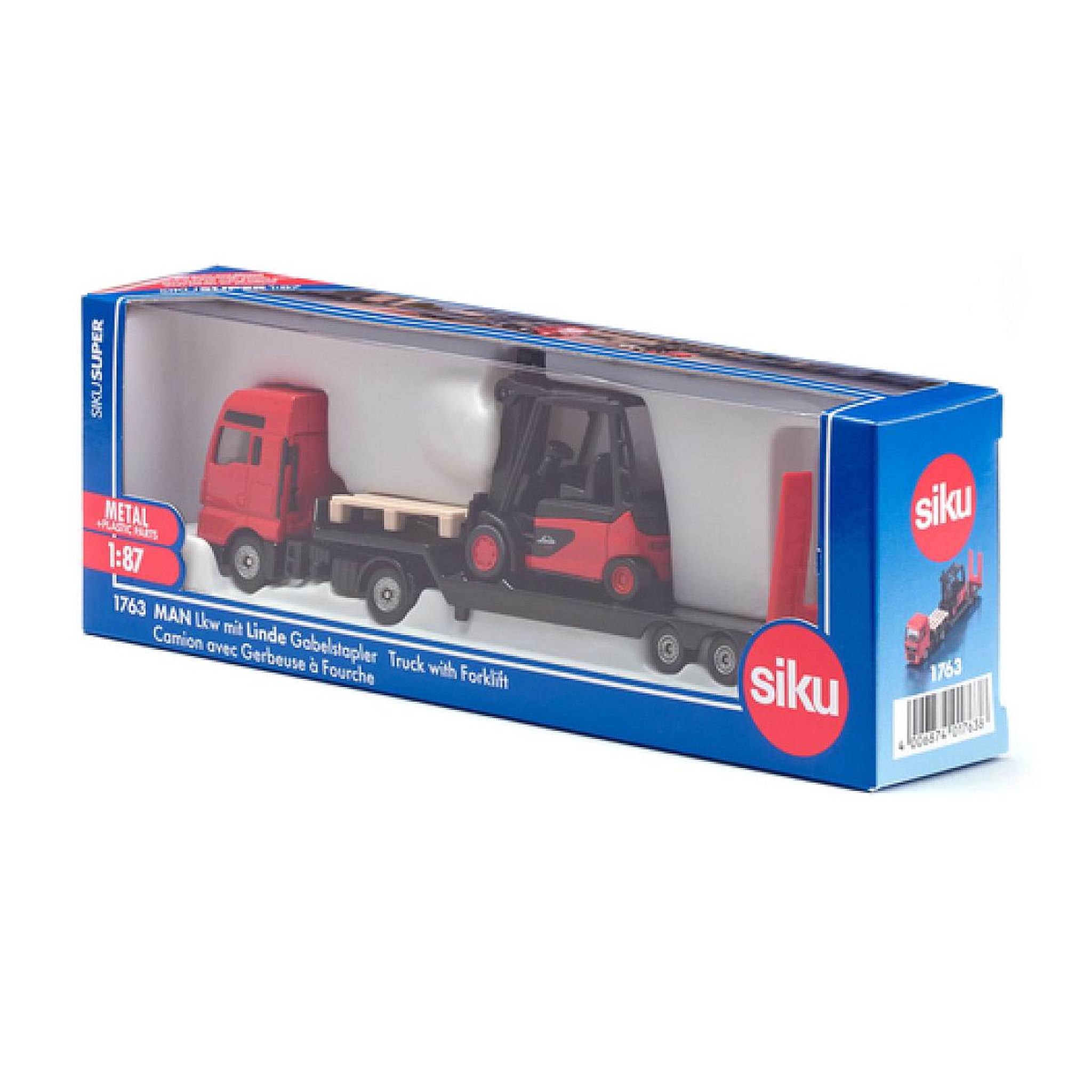 Voir la diapositive 2 : Siku 1763 1:87 MAN Camion avec Gerbeuse a fourche 1:87