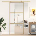 VIDAXL Porte coulissante dore 90x205 cm verre ESG clair et aluminium
