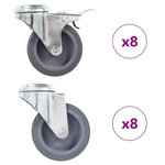 VIDAXL 16 pcs Roulettes pivotantes a trou de boulon 75 mm