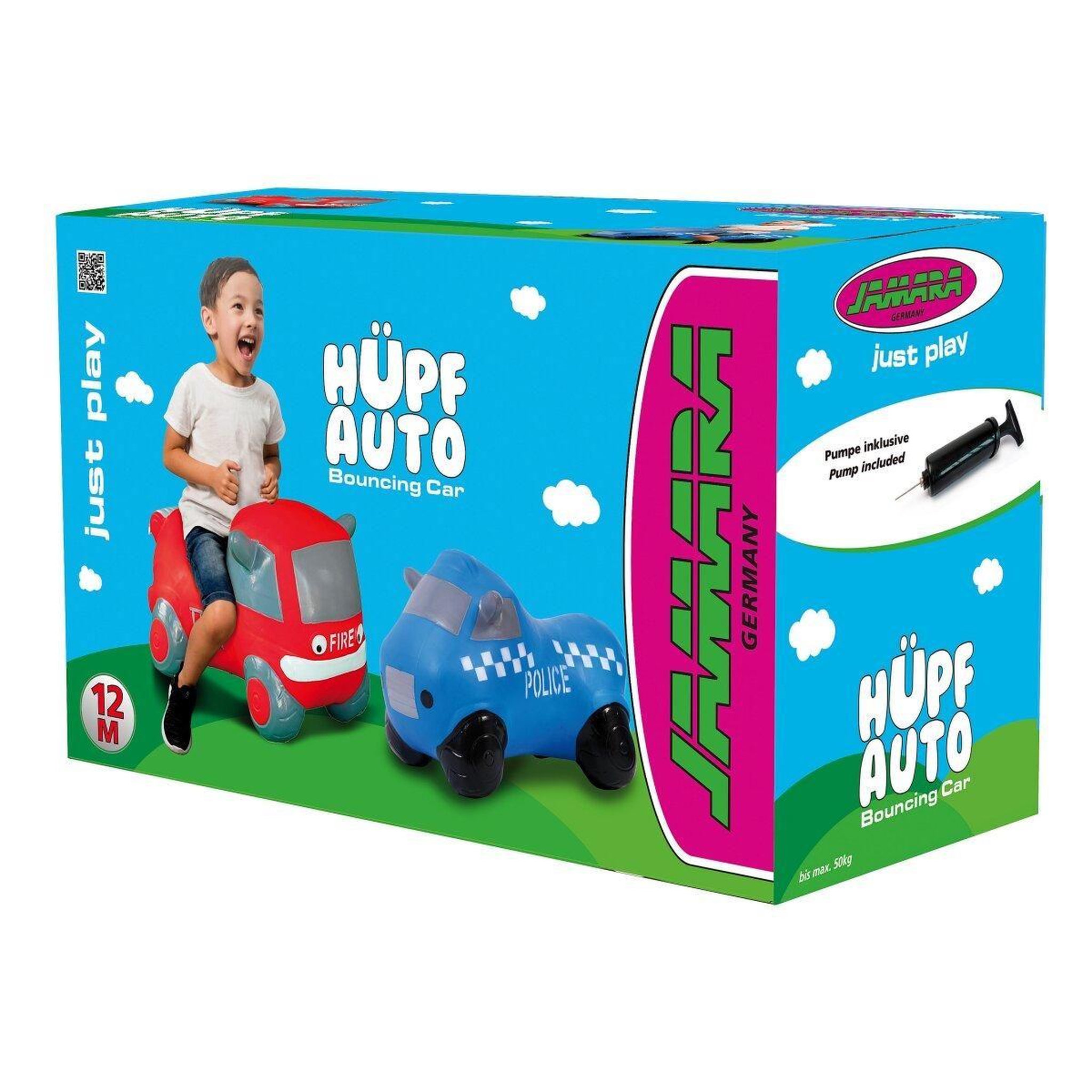 Voir la diapositive 4 : Jamara Voiture rebondissante police truck hoppydoo avec pompe