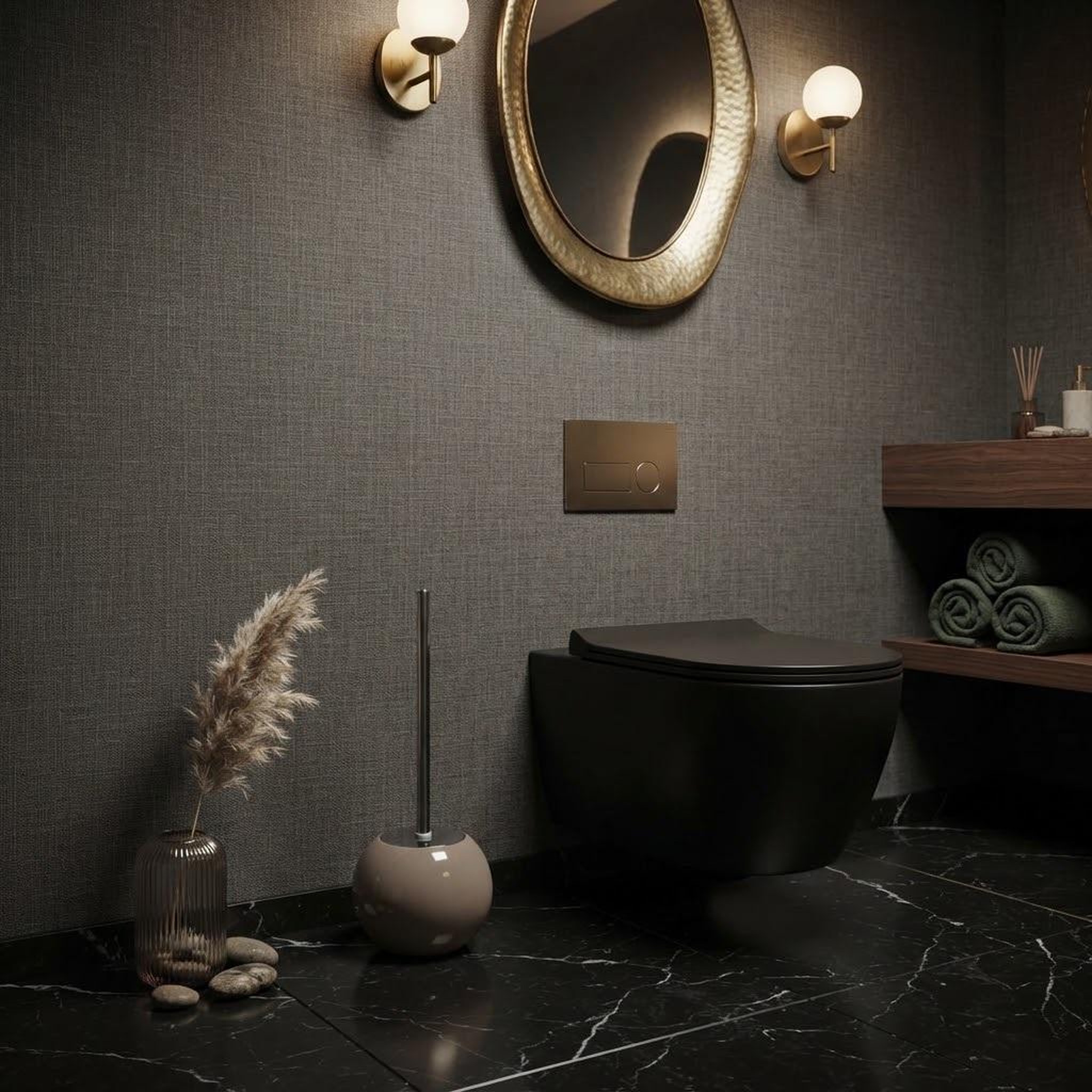 Voir la diapositive 4 : Eden Brosse de toilette en céramique bullea