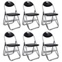 Voir la diapositive 1 : VIDAXL Chaises a manger pliables lot de 6 noir similicuir et acier