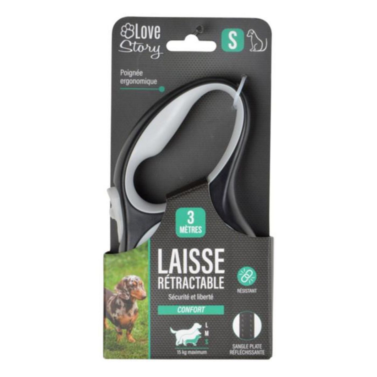 Paris Prix Laisse Rétractable Chien  Résistante  16cm Blanc