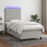 VIDAXL Sommier a lattes de lit avec matelas et LED Gris clair 80x200cm