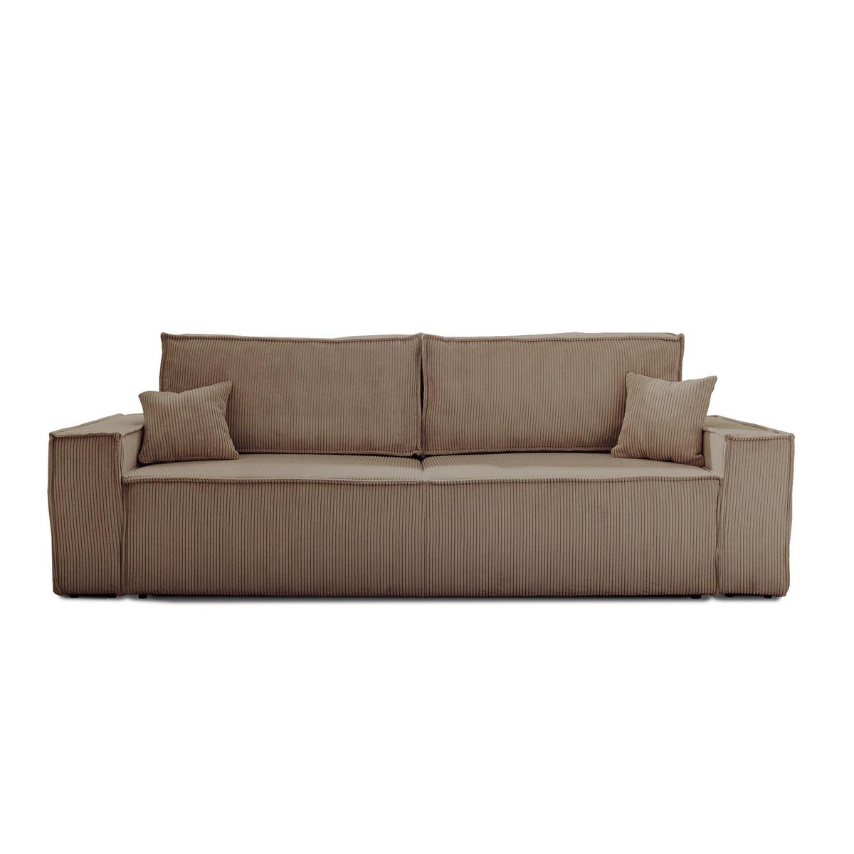 BEST MOBILIER Dellia - canapé 3 places convertible - avec coffre - en velours côtelé - style contemporain