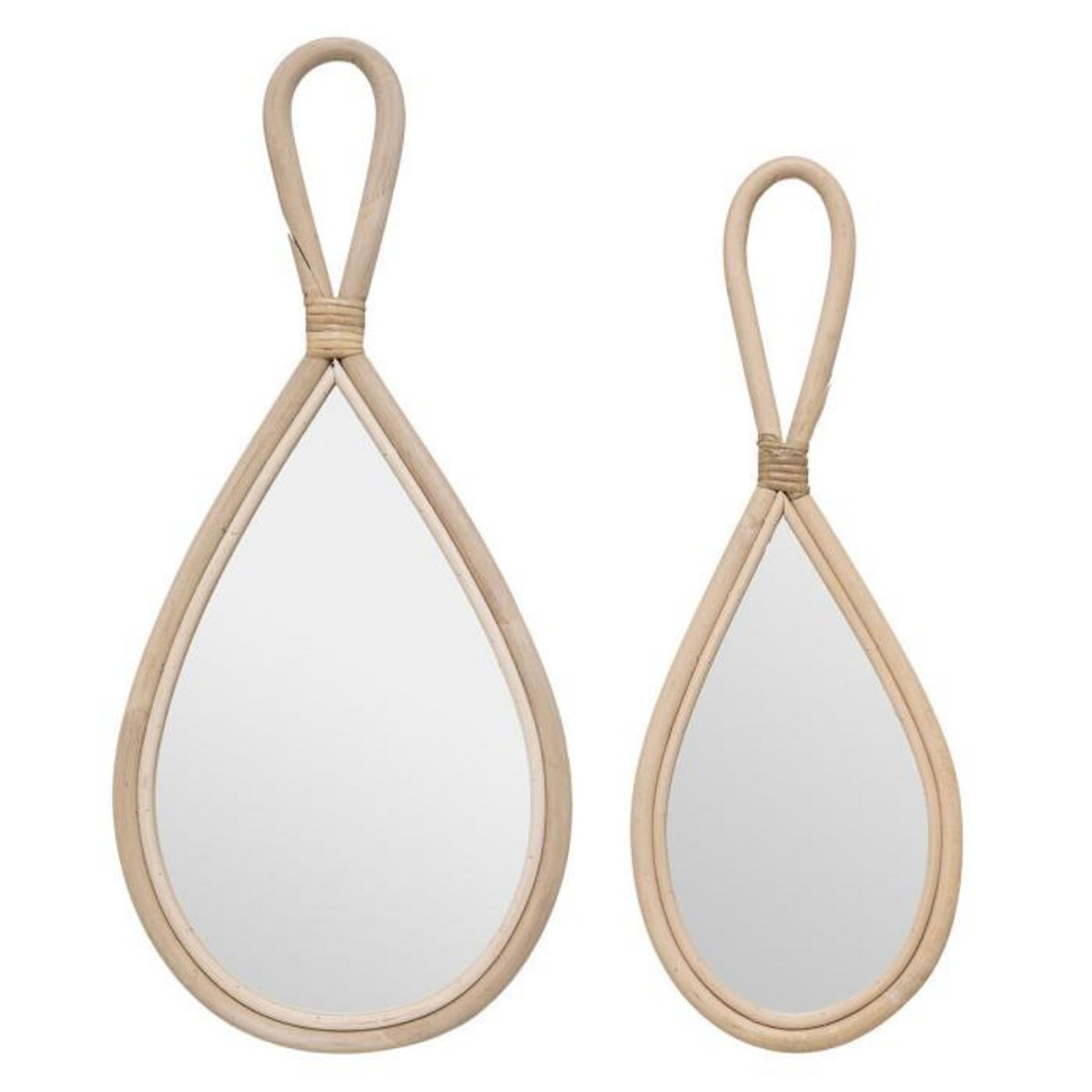 ATMOSPHERA Lot de 2 Miroirs Muraux  Carmen  18cm Beige