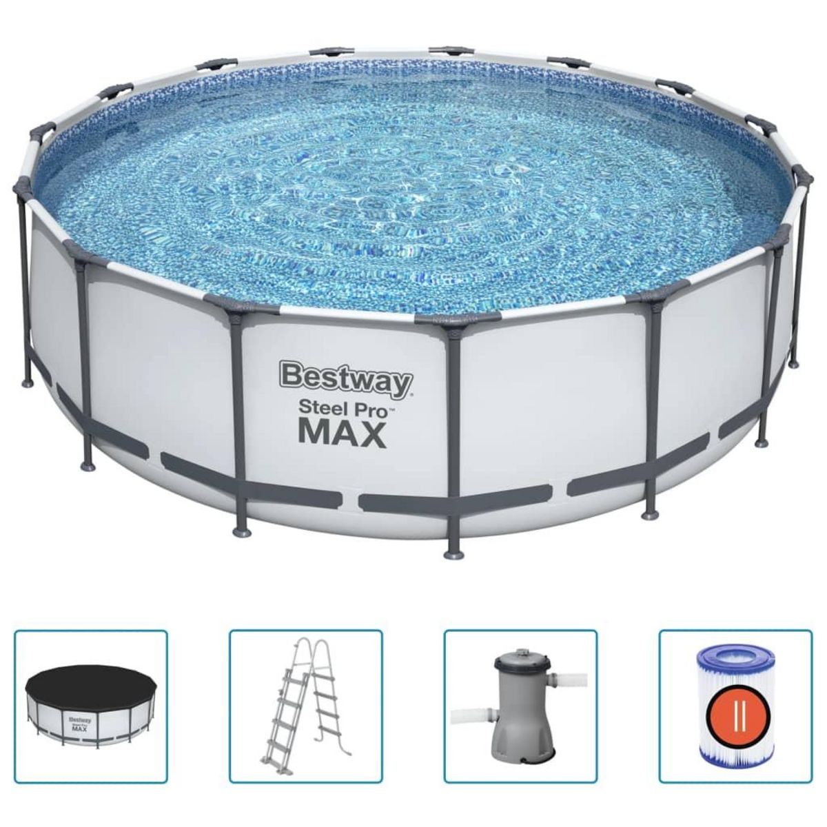 BESTWAY Bestway Ensemble de piscine Steel Pro MAX Rond 457x122 cm
