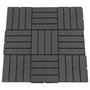 Voir la diapositive 1 : OUTSUNNY Caillebotis - dalles terrasse - lot de  9 - emboîtables, installation très simple - petits carreaux composite plastique imitation bois noir