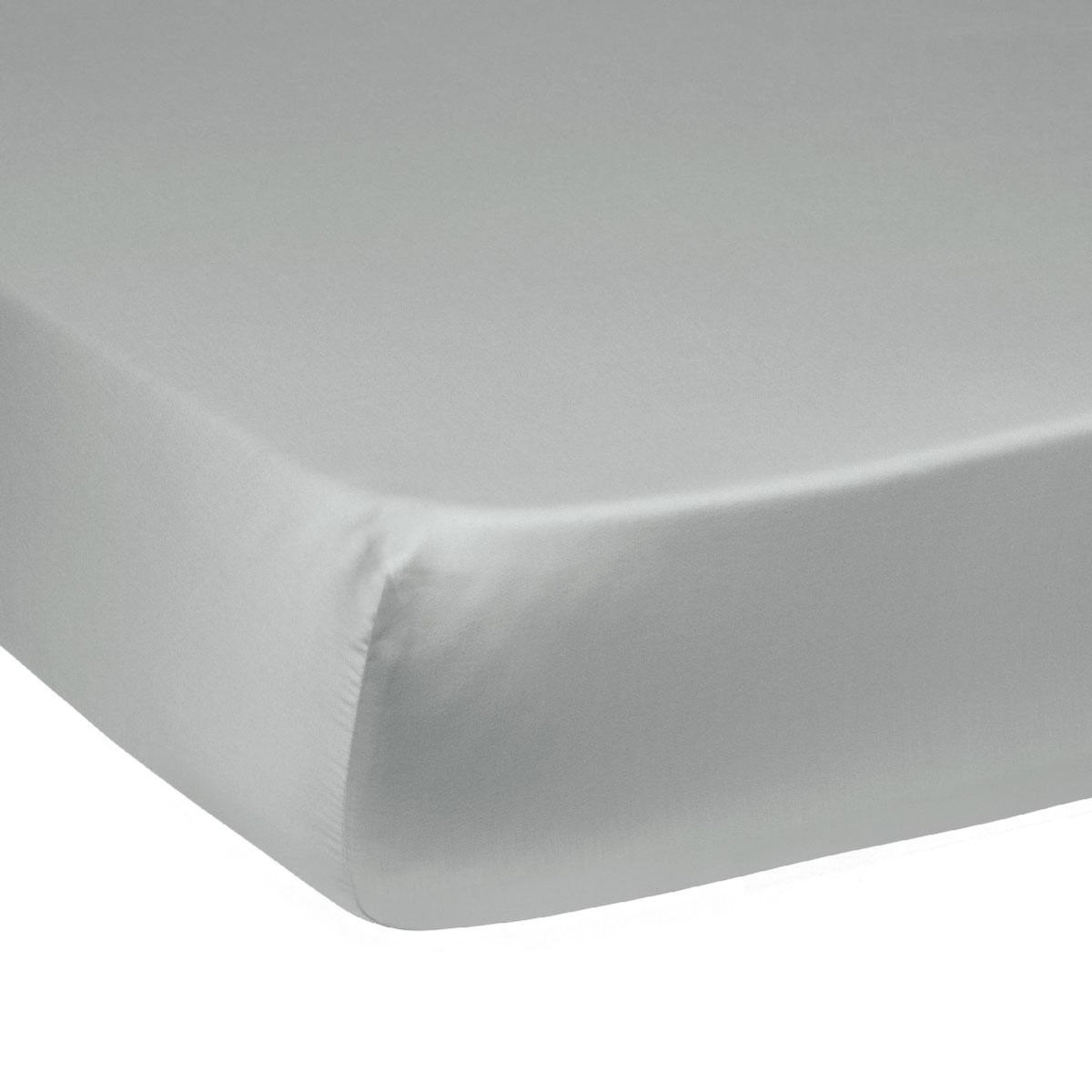 DODO Drap housse Grand bonnet Harmonie Satin de coton coloris Gris