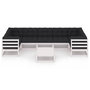 Voir la diapositive 3 : VIDAXL Salon de jardin avec coussins 8 pcs blanc bois de pin massif