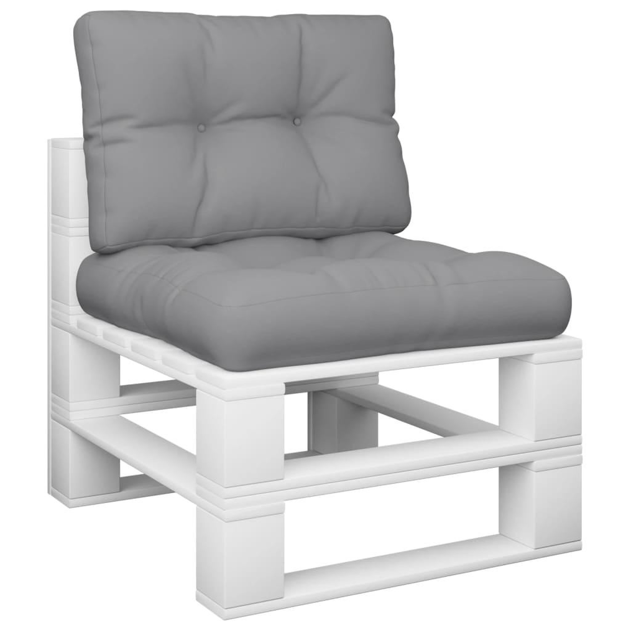 Voir la diapositive 3 : VIDAXL Coussins de palette lot de 2 gris tissu