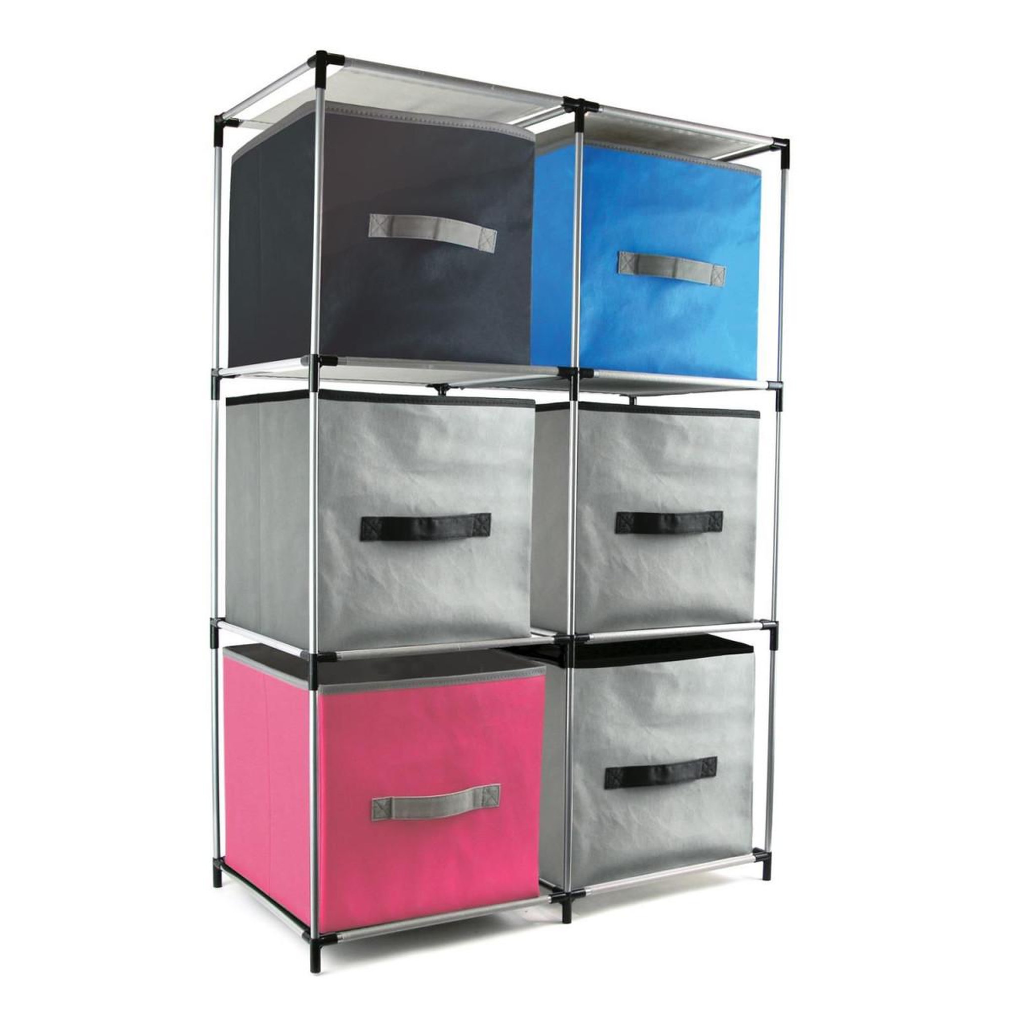 Voir la diapositive 3 : Paris Prix Étagère Design 6 Casiers  Mondo  102cm Gris