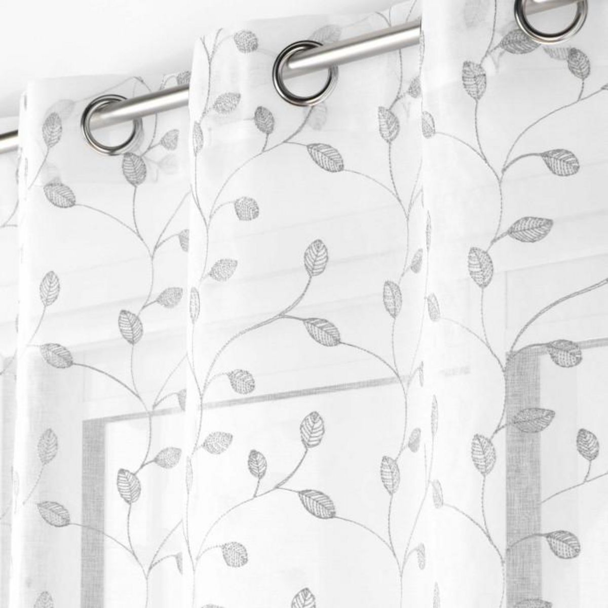 Paris Prix Rideau Voilage à Œillets  Edna  140x240cm Argent