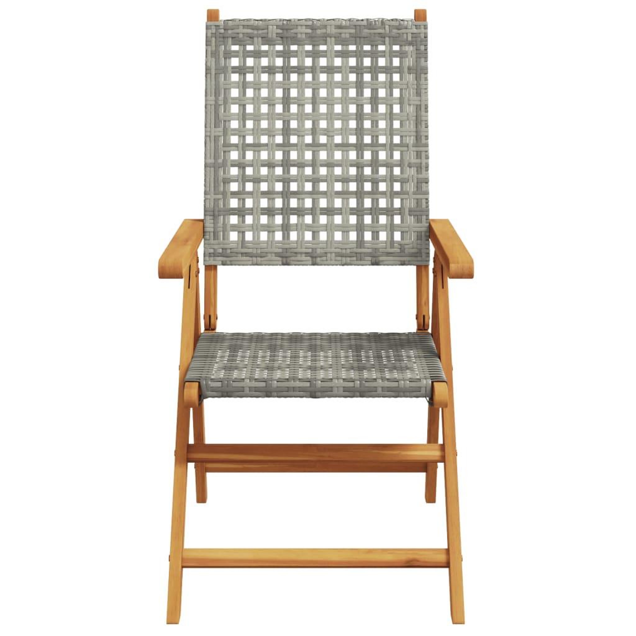 Voir la diapositive 4 : VIDAXL Ensemble a manger de jardin 7 pcs gris rotin et bois massif
