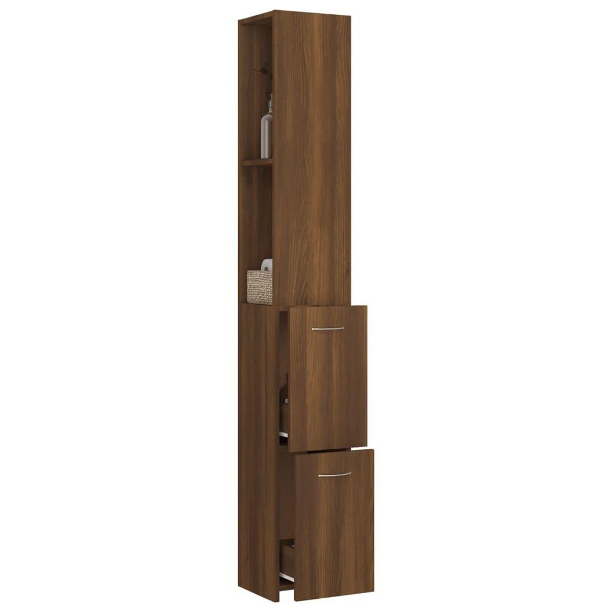 VIDAXL Armoire de bain chene marron 25x26,5x170 cm bois d'ingenierie