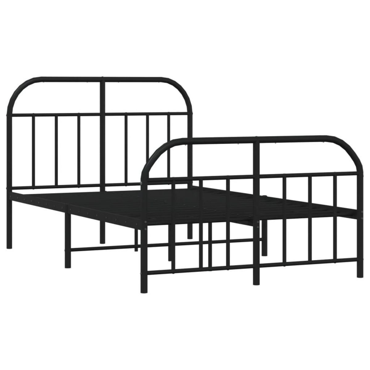 VIDAXL Cadre de lit metal sans matelas avec pied de lit noir 120x190cm