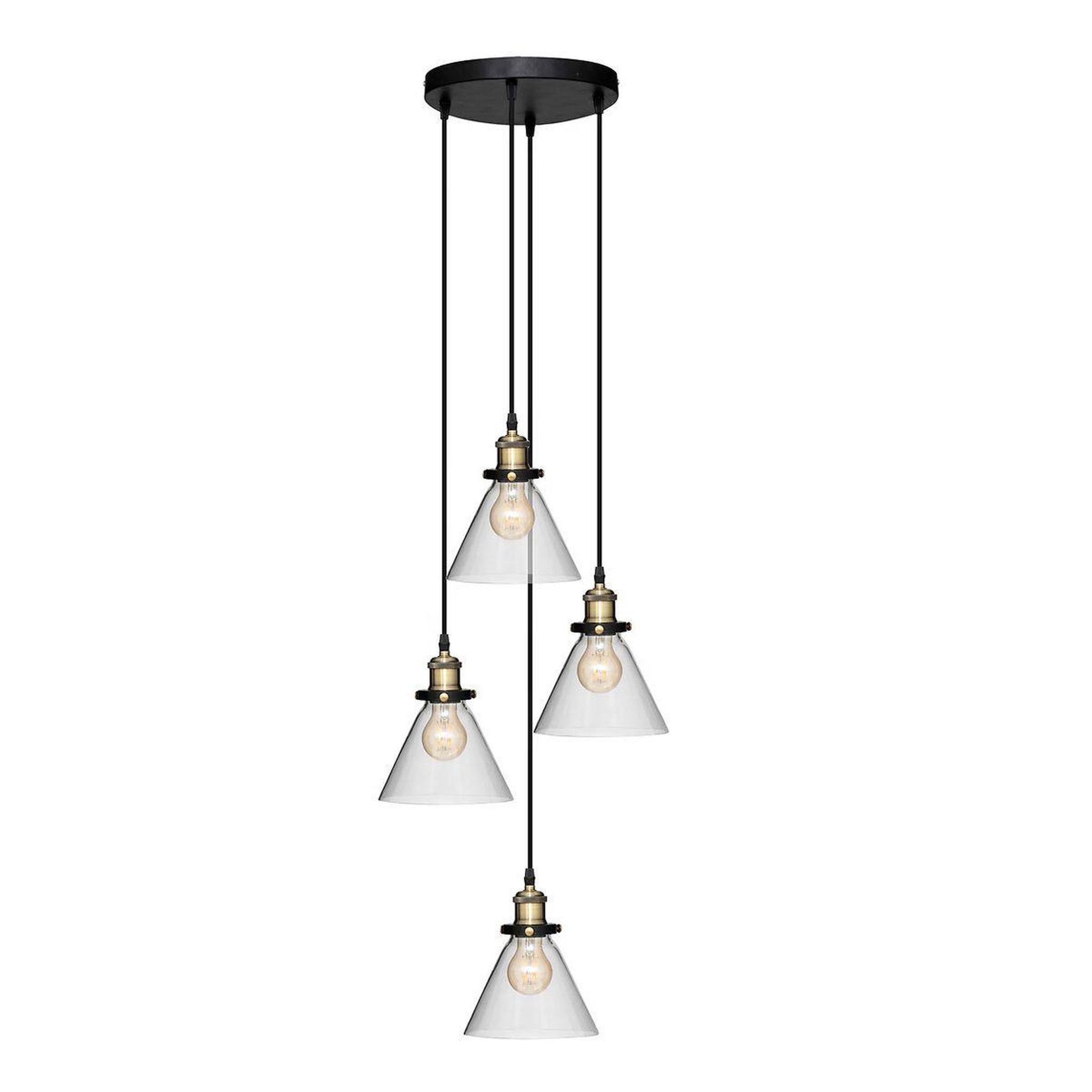 ATMOSPHERA Lampe suspension 4 têtes  alak  80cm noir