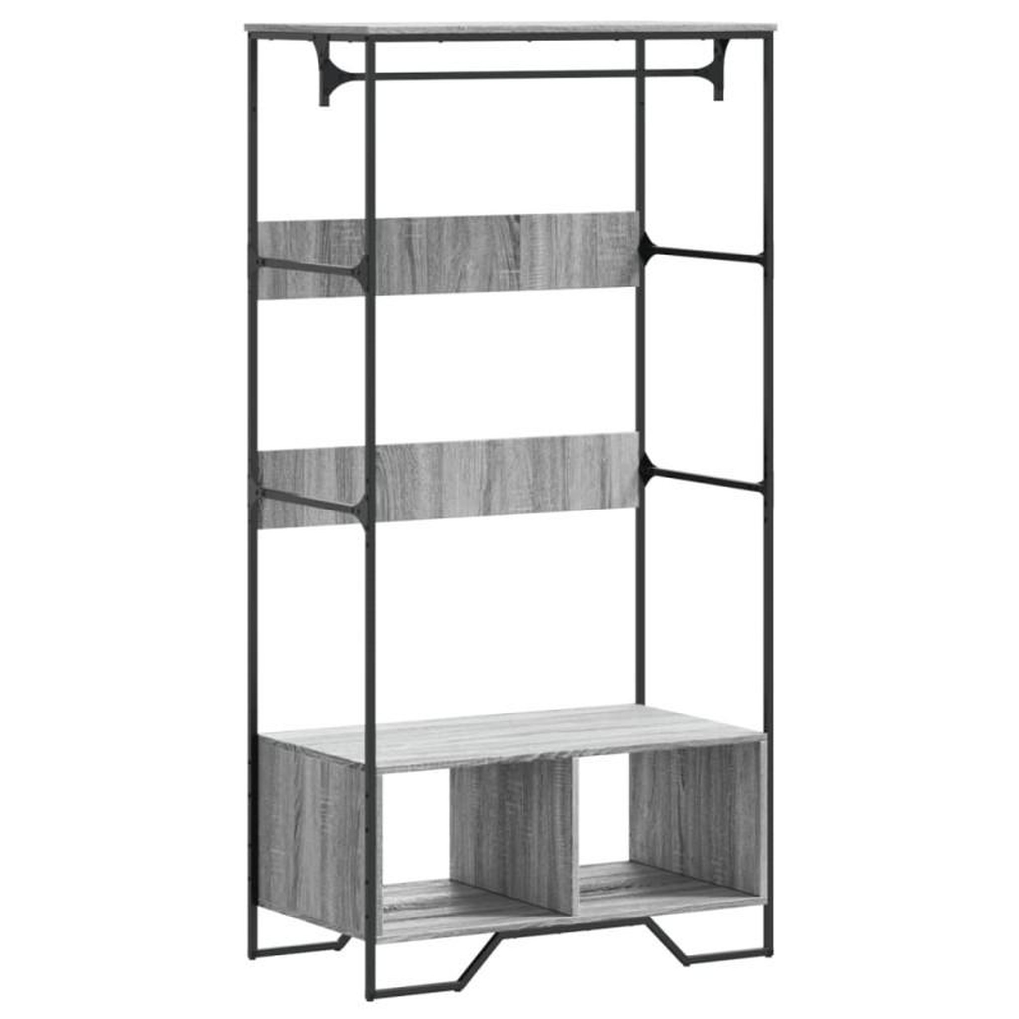 Voir la diapositive 2 : VIDAXL Armoire sonoma gris 90x50x180 cm bois d ingénierie