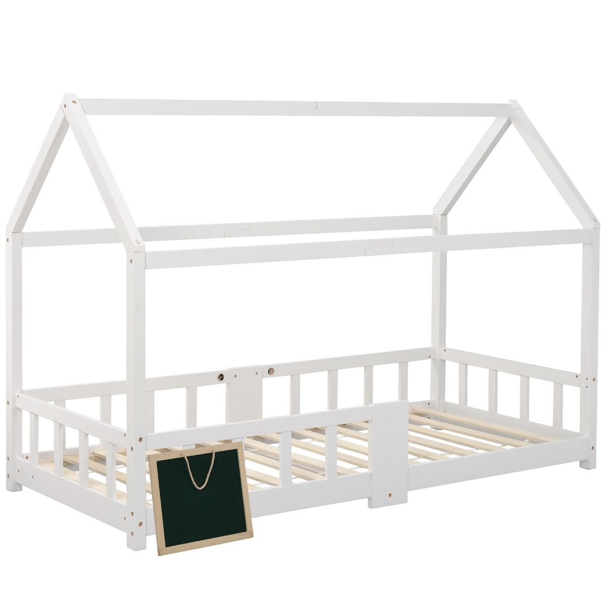 MERAX Lit cabane enfant 90 x 200 cm avec sommier