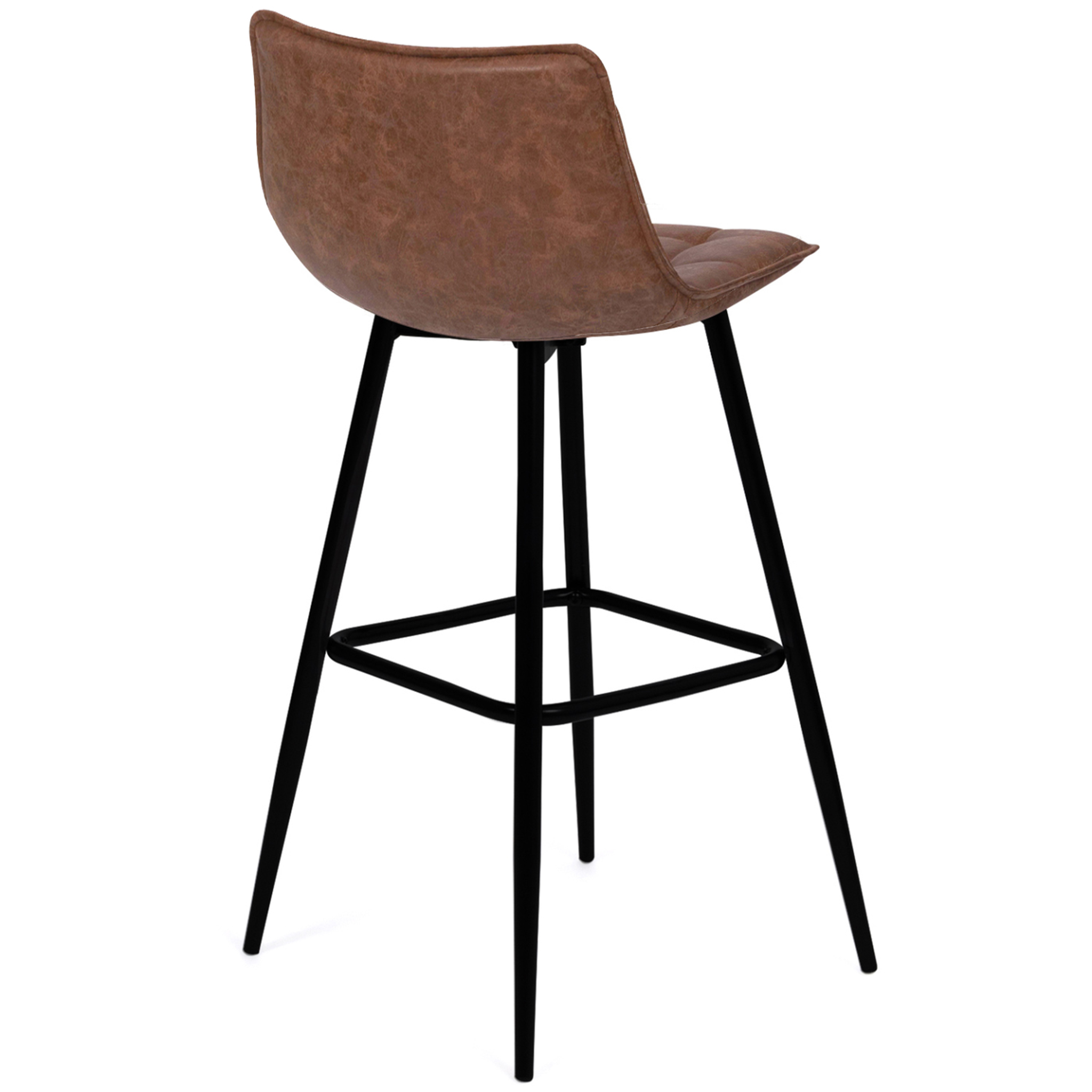Voir la diapositive 4 : ID MARKET Lot de 4 tabourets de bar mady marron vintage