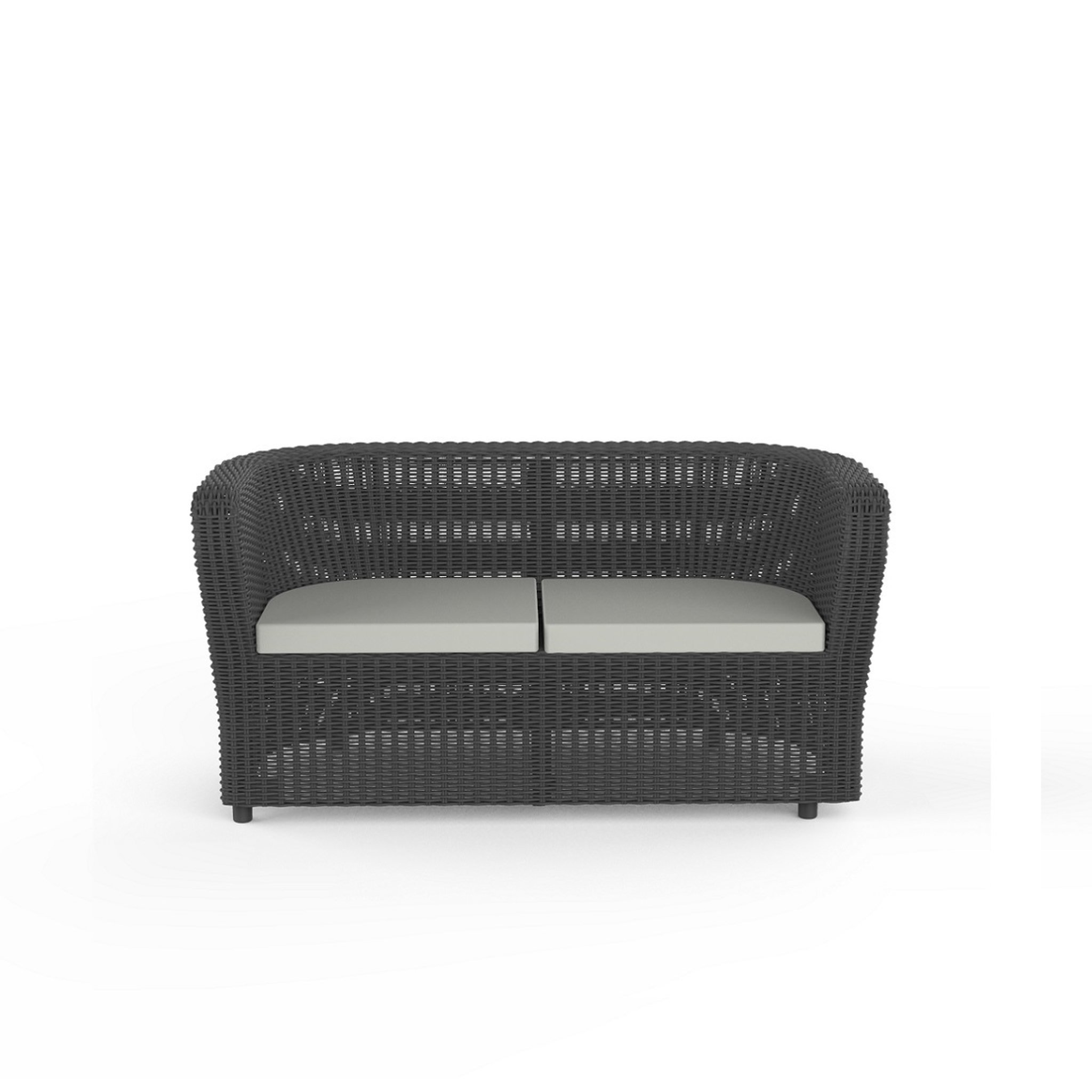 Voir la diapositive 1 : Canapé de jardin en résine tressé anthracite NOVA